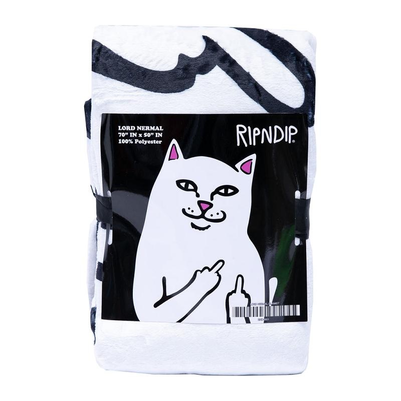 Black Ripndip Lord Nermal Throw Blanket Accessories | USAHK2171