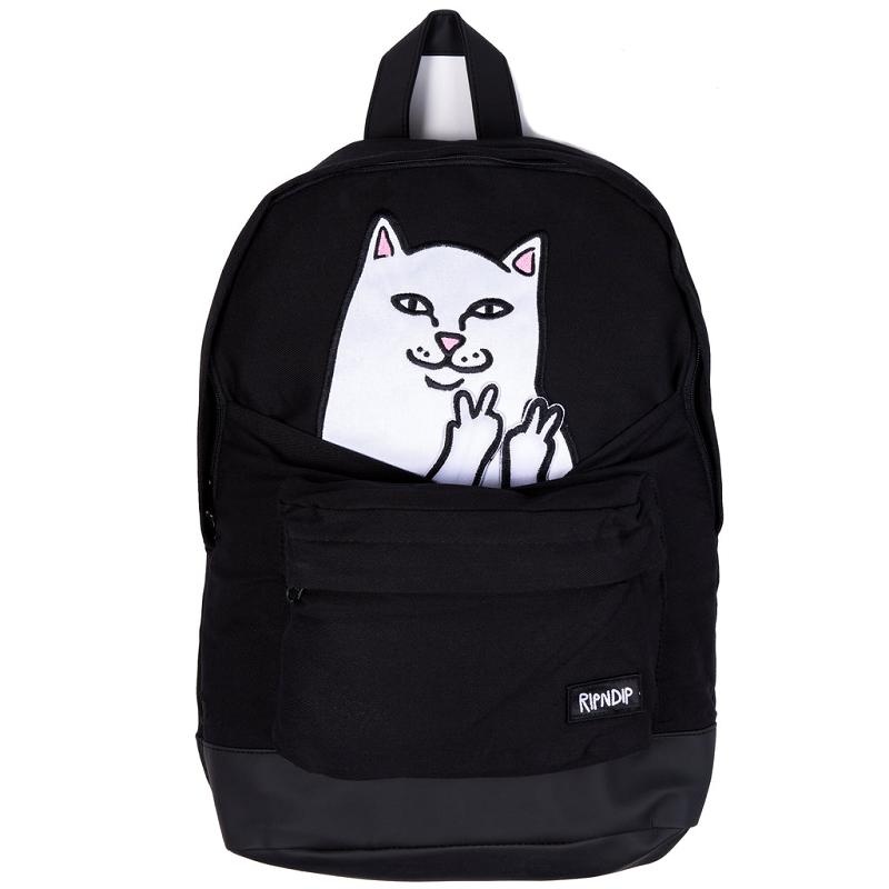 Black Ripndip Lord Nermal Velcro Hands Backpacks | USAQZ2260