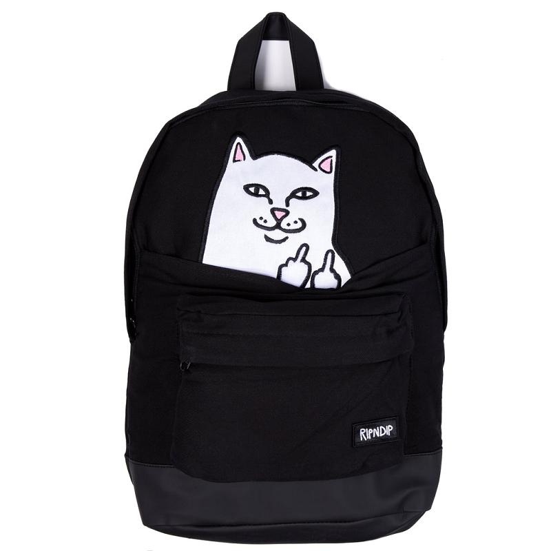 Black Ripndip Lord Nermal Velcro Hands Backpacks | USAQZ2260