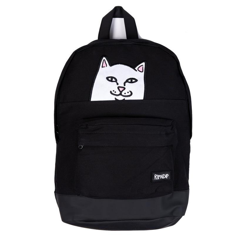 Black Ripndip Lord Nermal Velcro Hands Backpacks | USAQZ2260