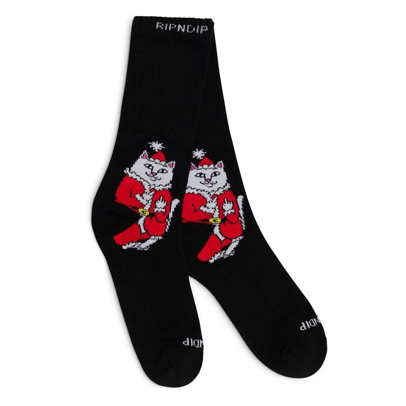 Black Ripndip Lord Santa Socks | USAVD2355