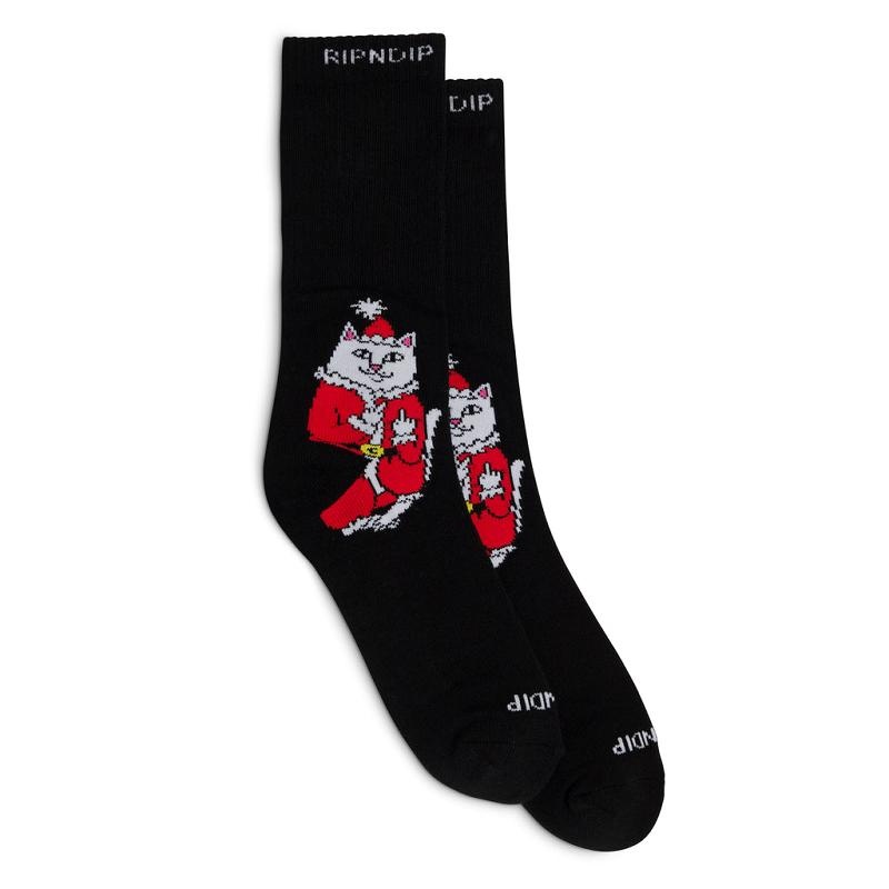 Black Ripndip Lord Santa Socks | USAVD2355