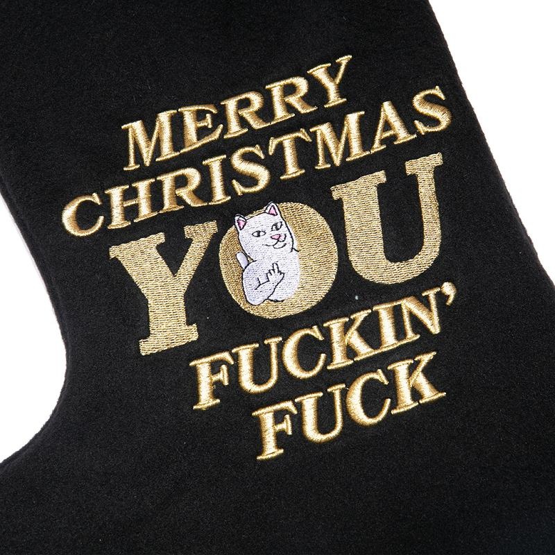 Black Ripndip Merry Christmas Christmas Stocking Socks | USAPQ2368