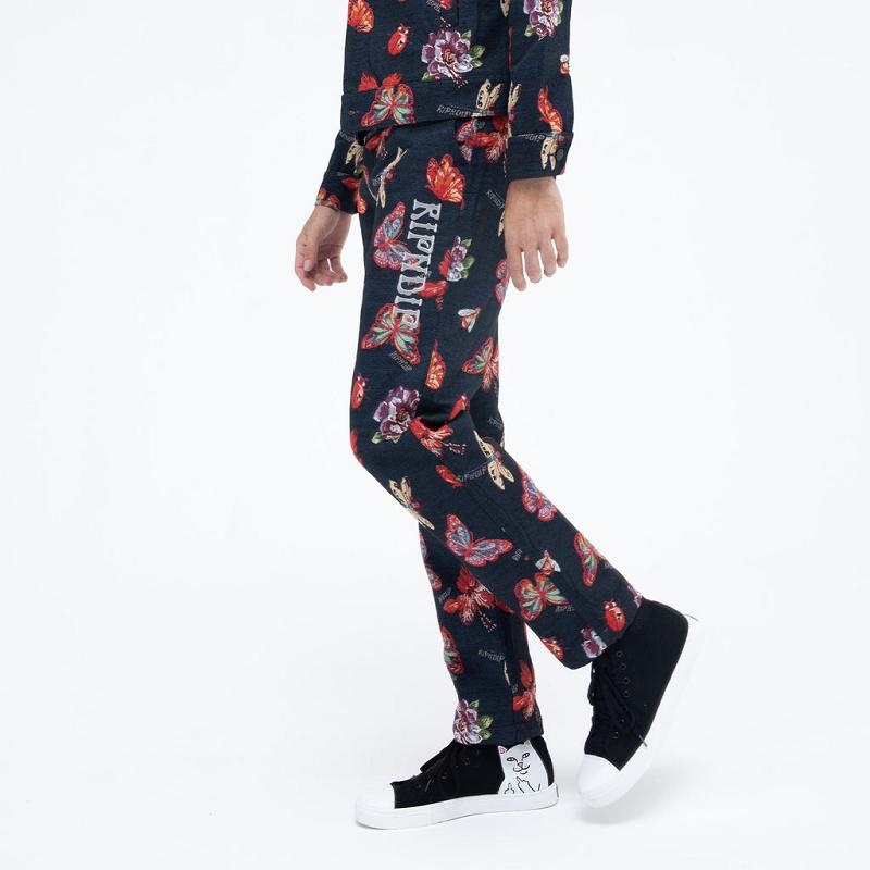 Black Ripndip Monarch Butterfly Pants | USAJJ2595