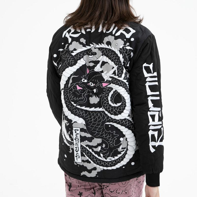 Black Ripndip Mystic Jerm Quilted Bomber Jackets | USAFM2520