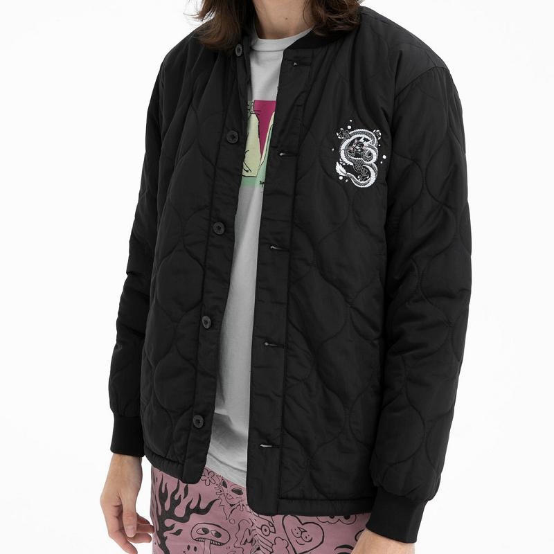 Black Ripndip Mystic Jerm Quilted Bomber Jackets | USAFM2520