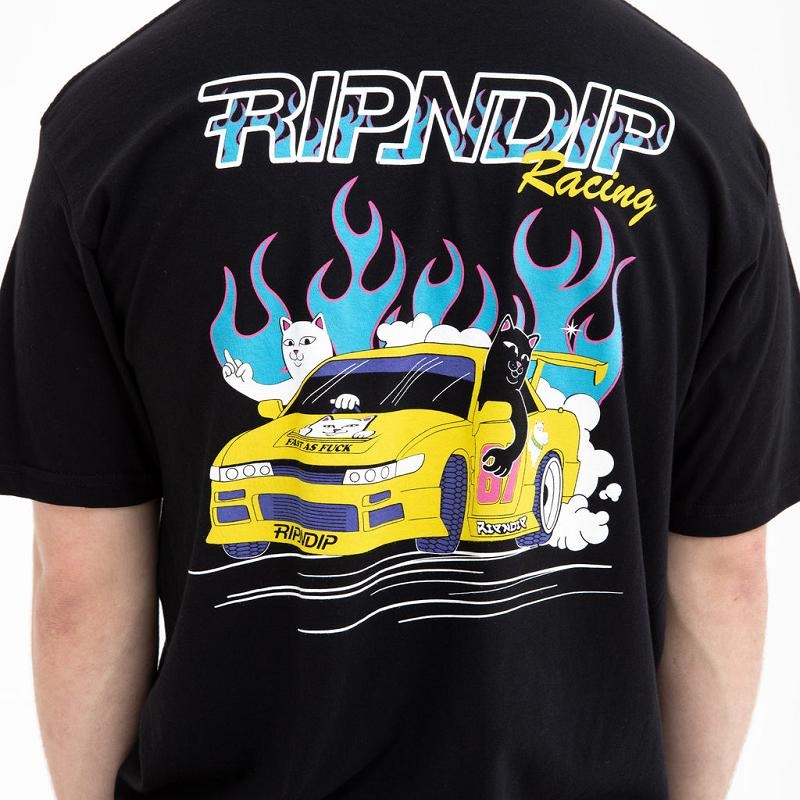 Black Ripndip Nerm Racing Shirts | USAAP2646