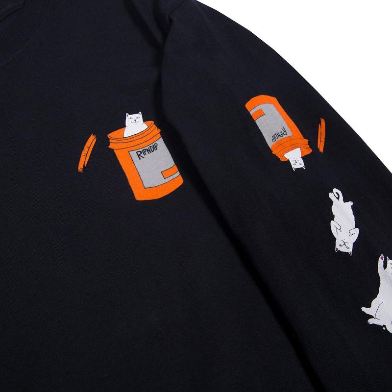 Black Ripndip Nermal Pills L/S Long Sleeve | USAJJ2569