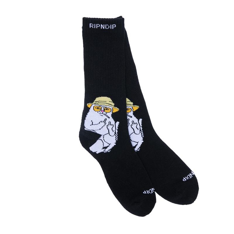 Black Ripndip Nermal S Thompson Socks | USAIS2344