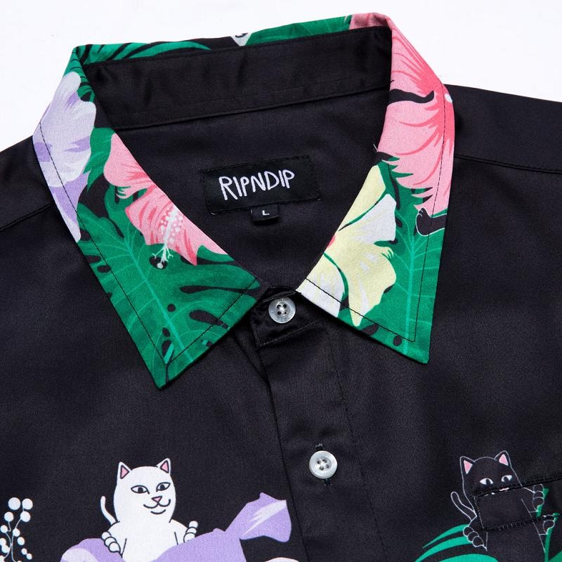 Black Ripndip Pablo Button Up T Shirts | USARW2892