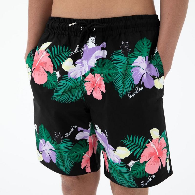 Black Ripndip Pablo Swim Shorts | USAEX2796