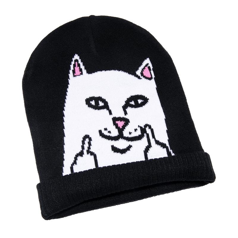 Black Ripndip Peeking Nermal Beanie | USAHK2907