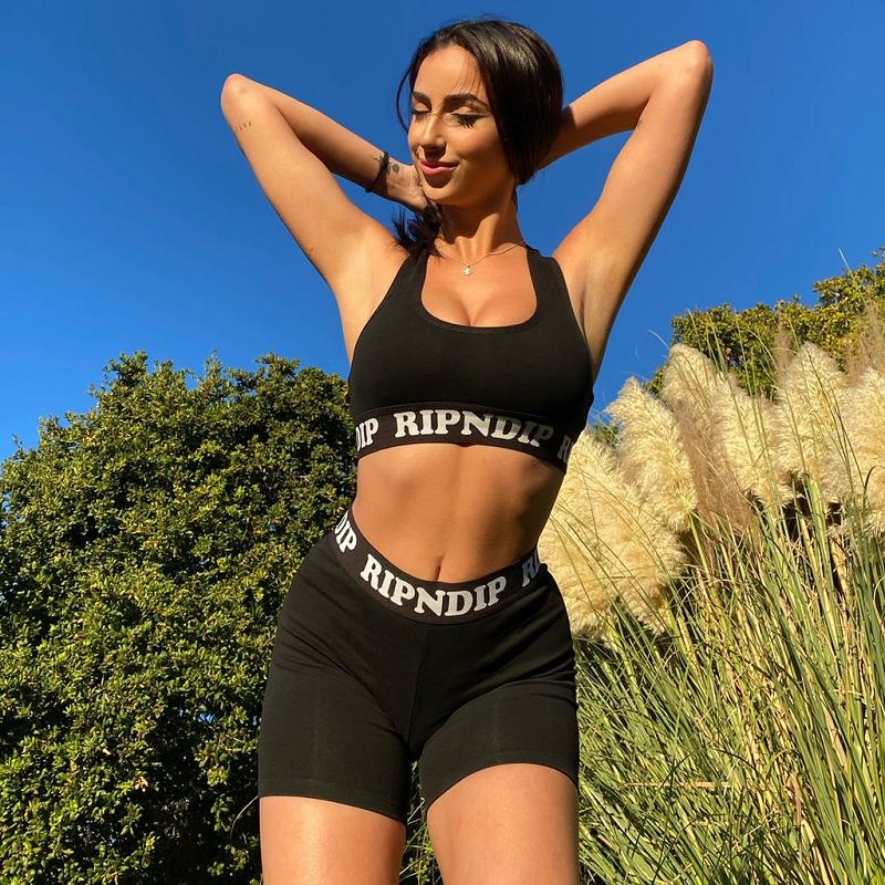 Black Ripndip Peeking Nermal Sports Bra | USABC2898