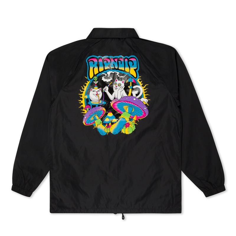 Black Ripndip Psychedelic Garden Coach Jackets | USABC2536