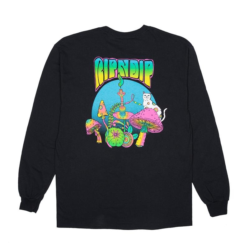 Black Ripndip Psychedelic Long Sleeve | USAXF2565