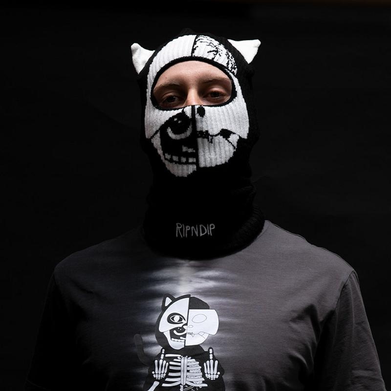 Black Ripndip Skelly Nerm Balaclava Beanie | USAGL2926