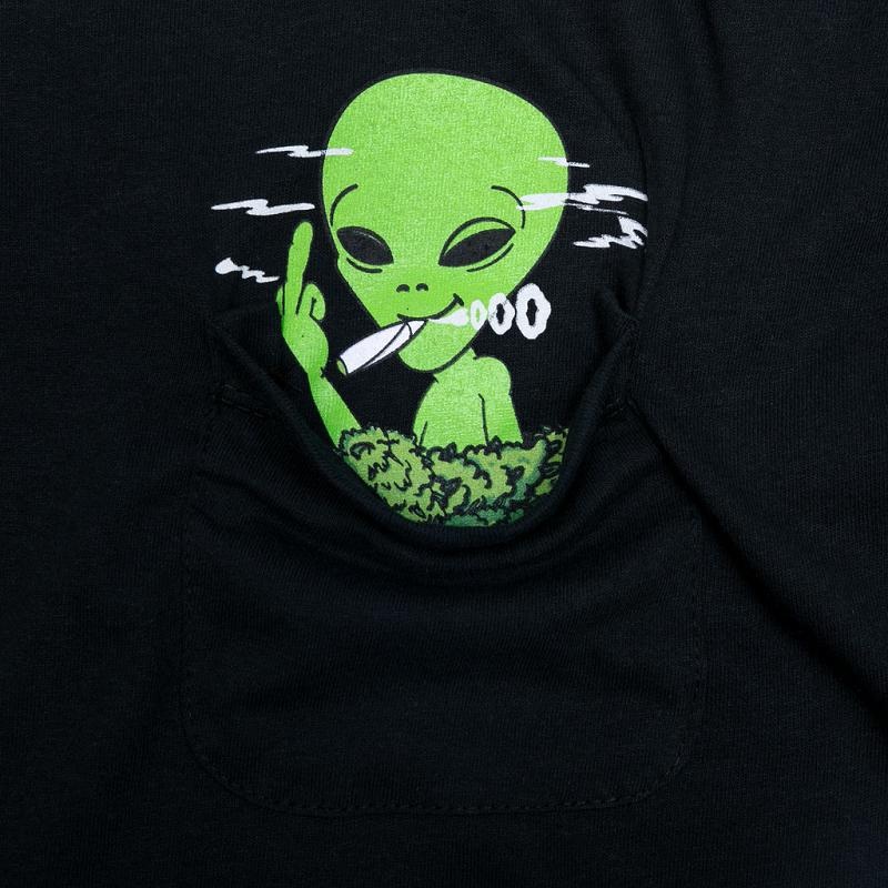 Black Ripndip Smoking Alien Pocket Shirts | USAHK2667