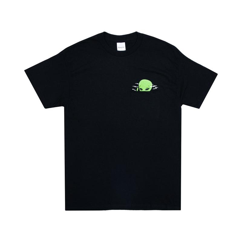 Black Ripndip Smoking Alien Pocket Shirts | USAHK2667