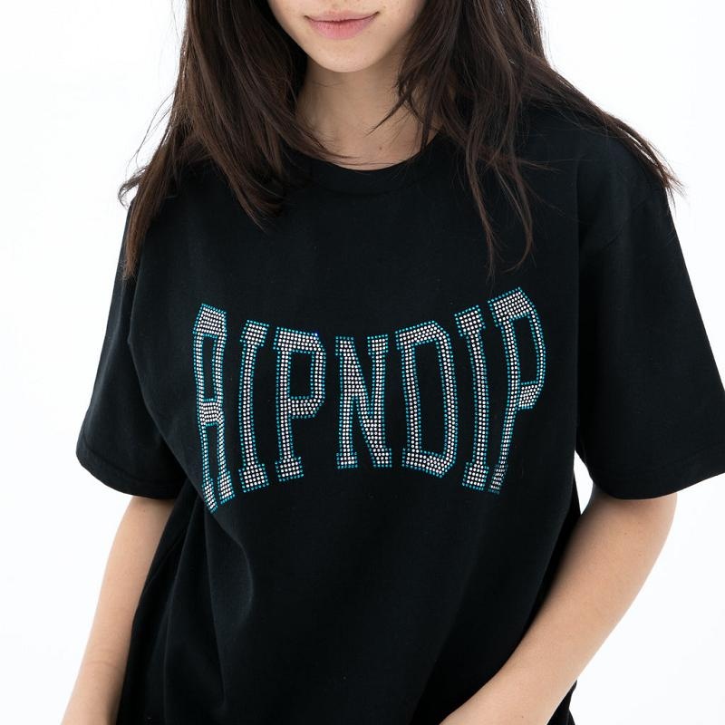 Black Ripndip Summer Revenge Rhinestone Shirts | USAMA2710