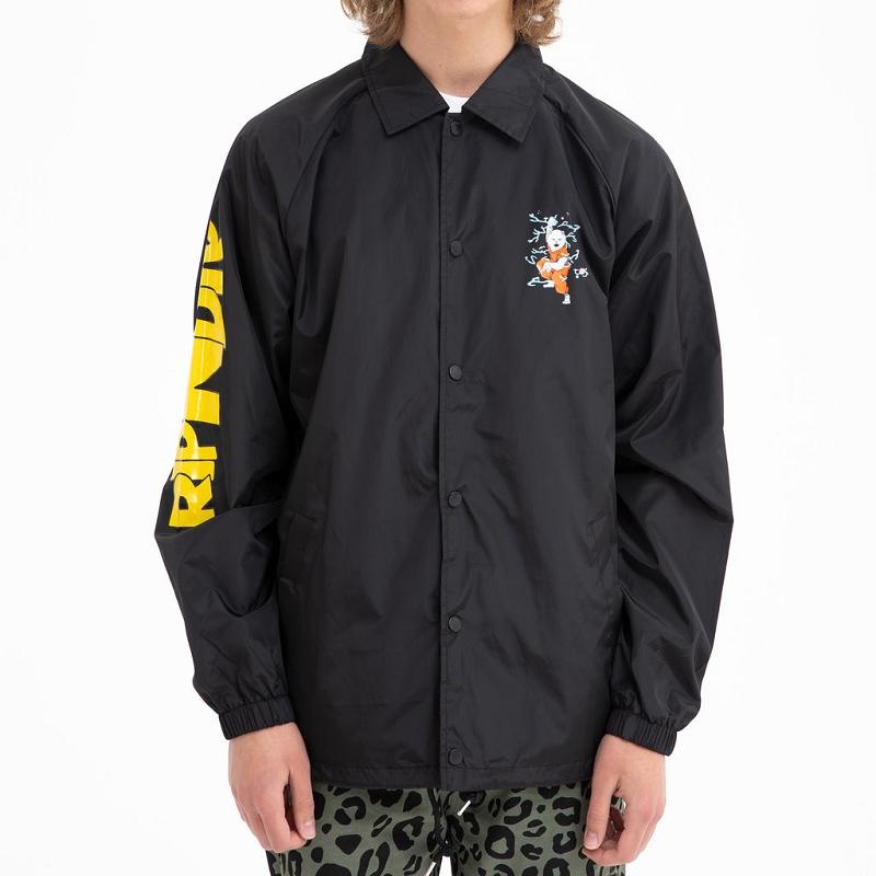 Black Ripndip Super Sanerm Coach Jackets | USAPQ2498