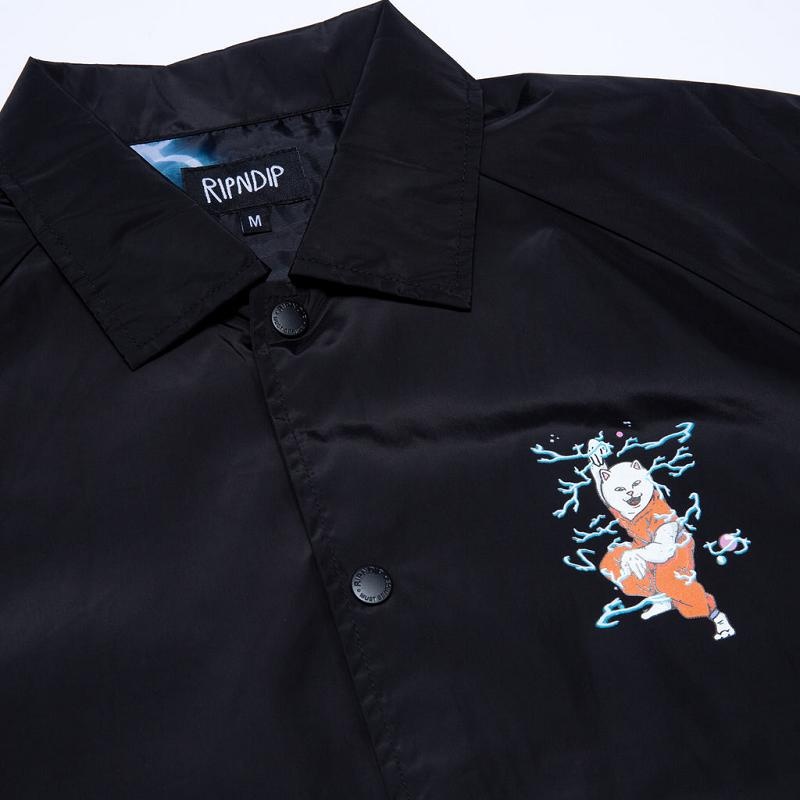 Black Ripndip Super Sanerm Coach Jackets | USAPQ2498