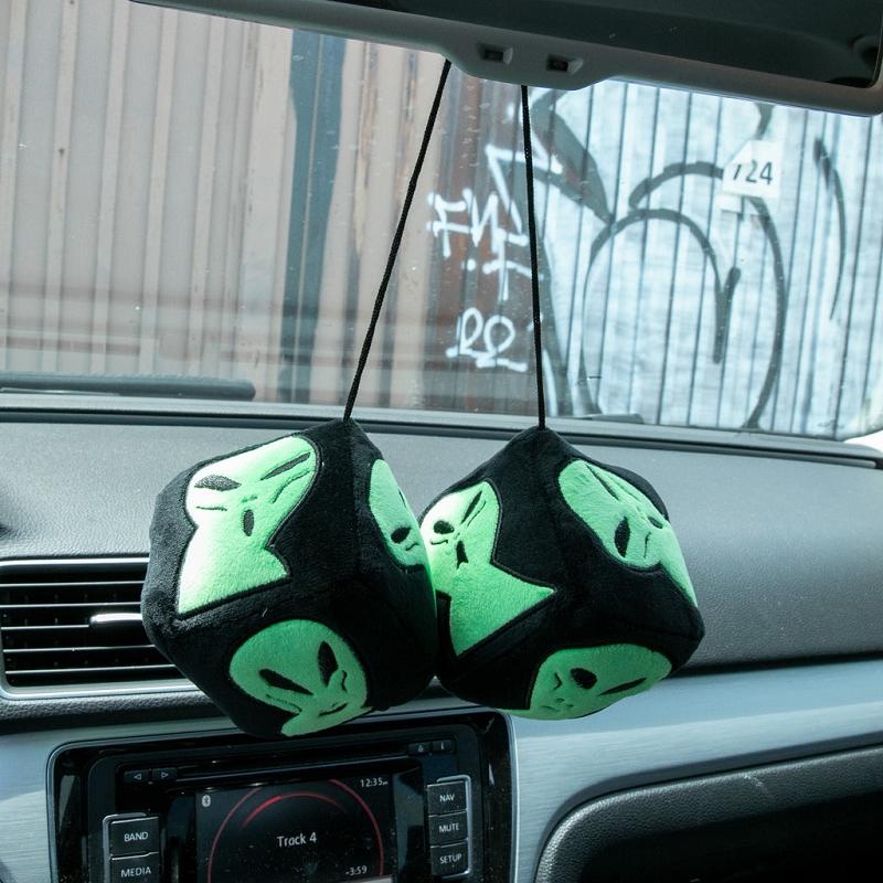 Black Ripndip We Out Here Fuzzy Dice Accessories | USALH2200