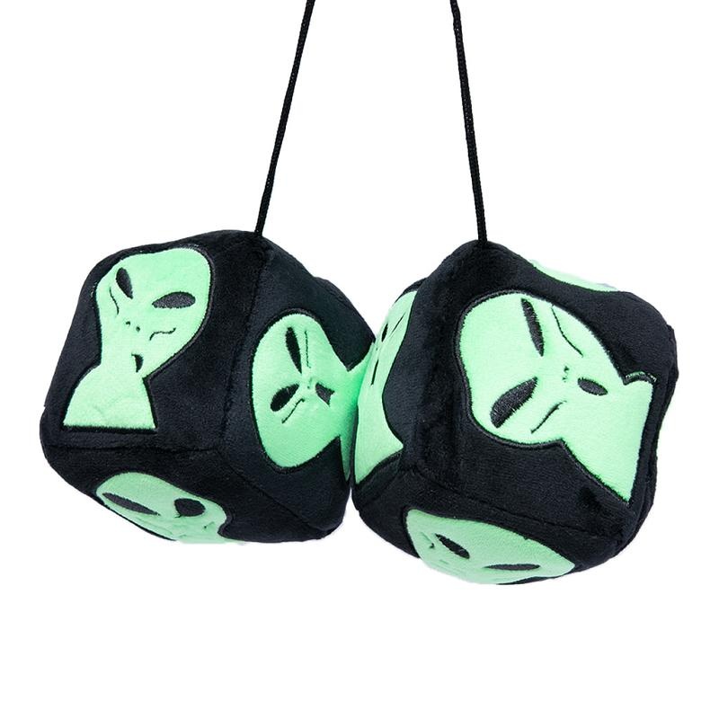 Black Ripndip We Out Here Fuzzy Dice Accessories | USALH2200