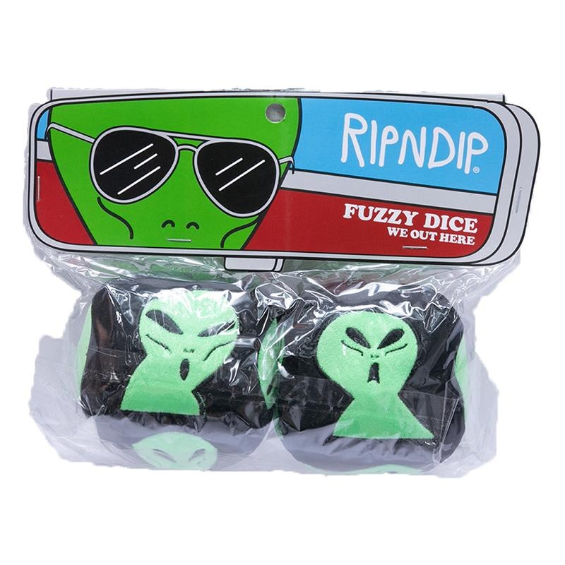 Black Ripndip We Out Here Fuzzy Dice Accessories | USALH2200