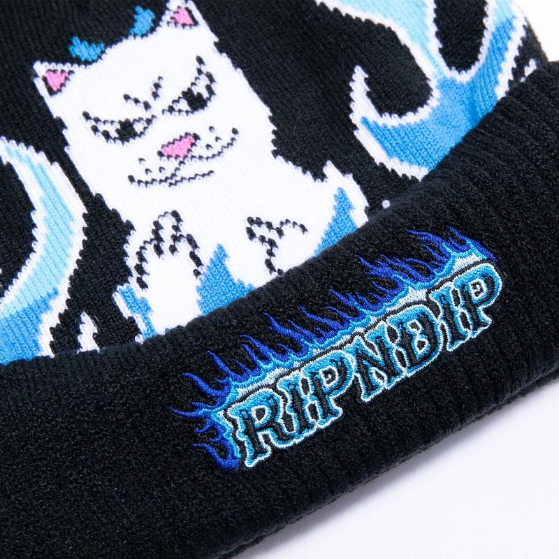 Black Ripndip Welcome To Heck Beanie | USAFM2909