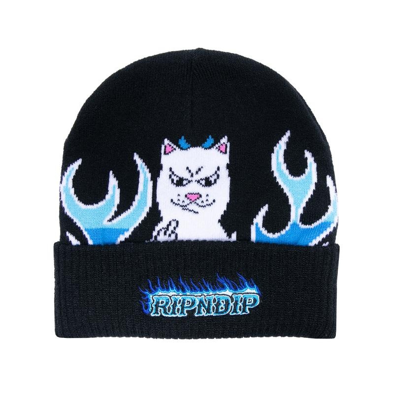 Black Ripndip Welcome To Heck Beanie | USAFM2909