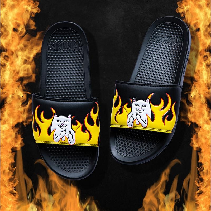 Black Ripndip Welcome To Heck Slides | USAAP2983