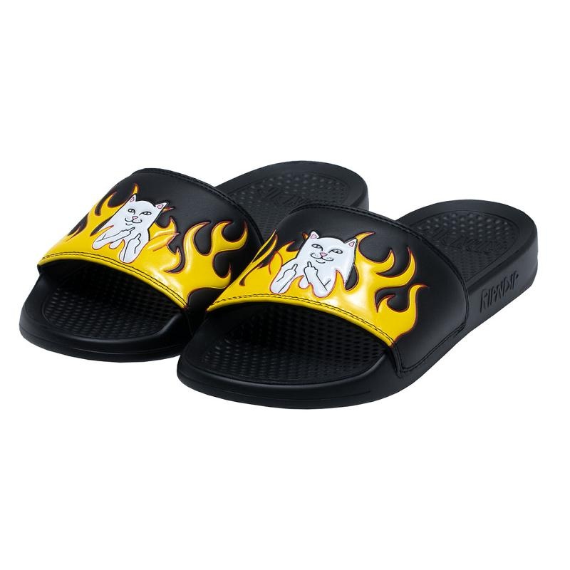 Black Ripndip Welcome To Heck Slides | USAAP2983