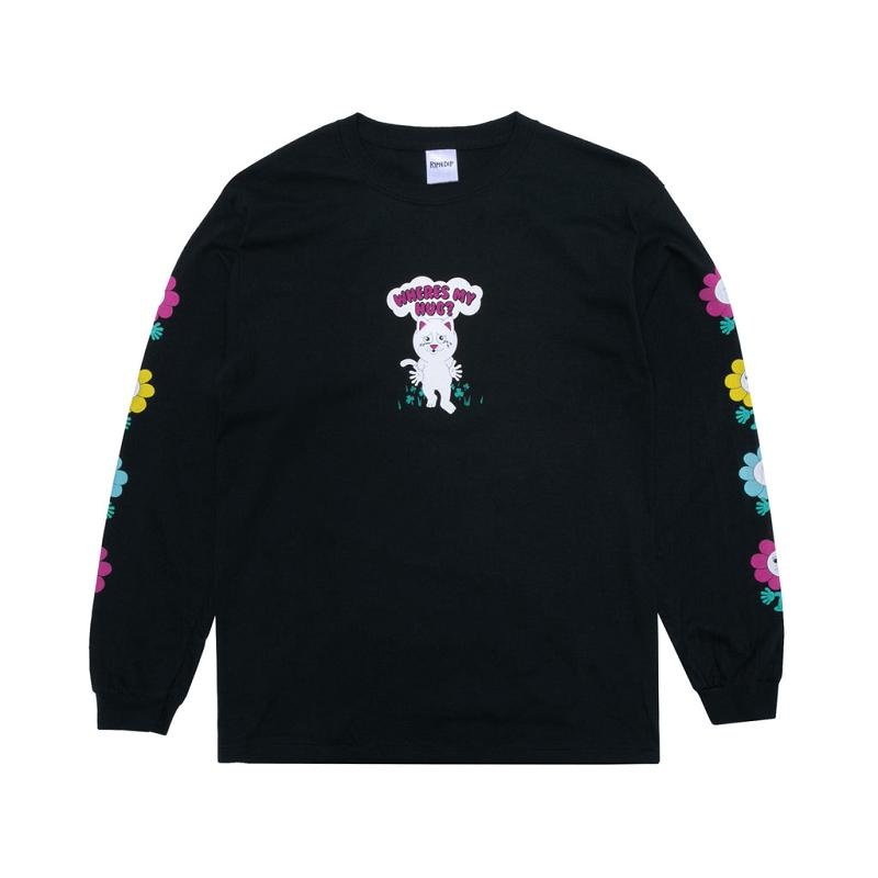 Black Ripndip Wheres My Hug Long Sleeve | USANB2561