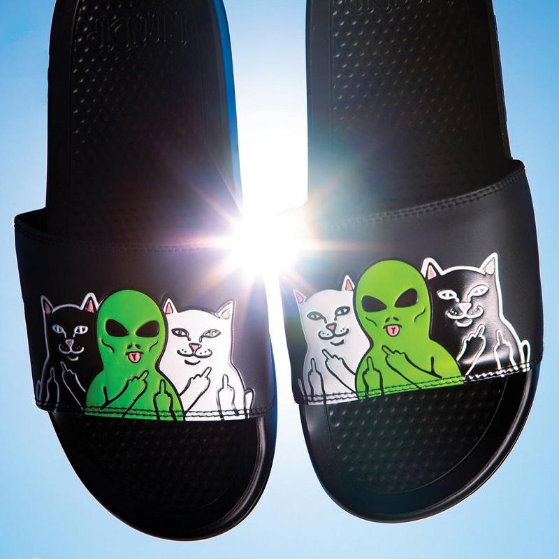 Black Ripndip Whole Gang Slides | USAQZ2993