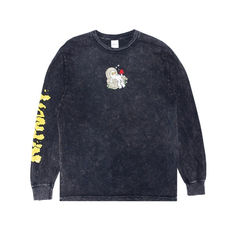 Black Wash Ripndip 2 Moods Long Sleeve | USATV2555