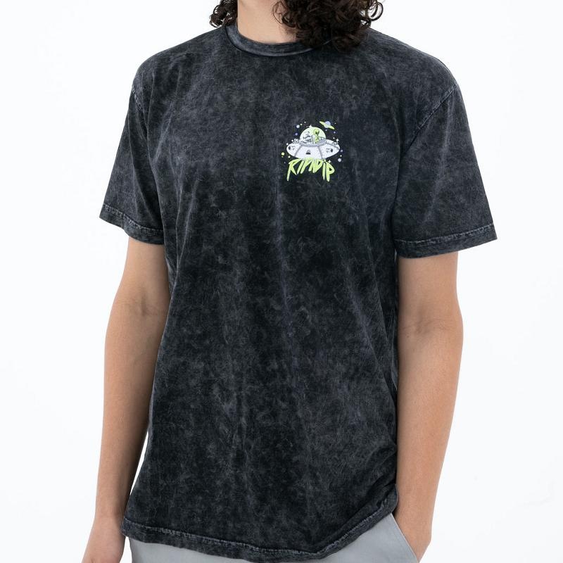 Black Wash Ripndip Abduction Shirts | USAGL2713