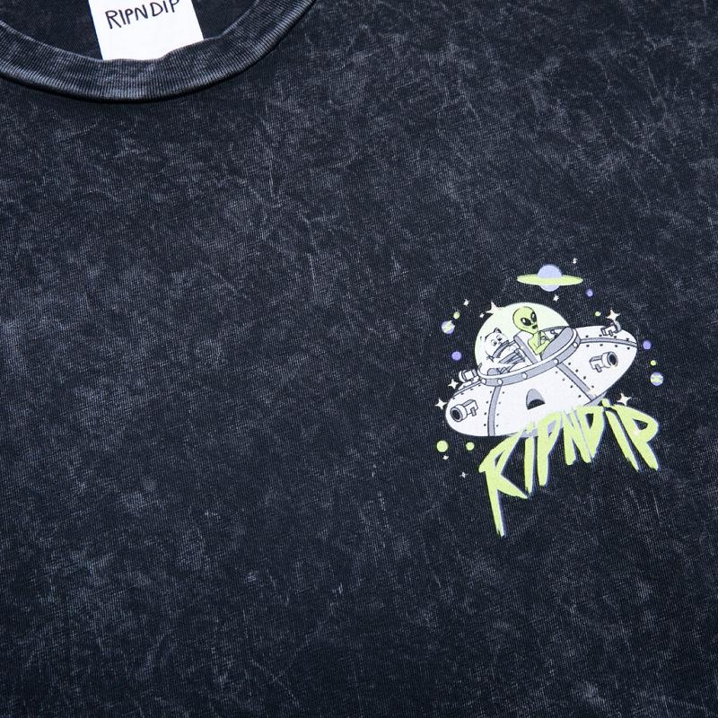 Black Wash Ripndip Abduction Shirts | USAGL2713