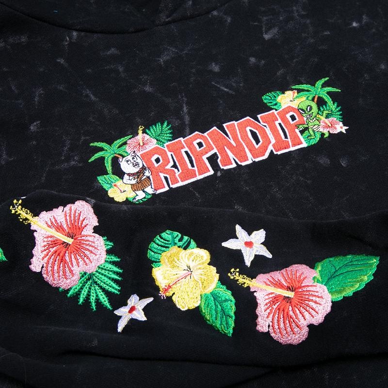 Black Wash Ripndip Aloha Nerm Hoodie | USAXF2461