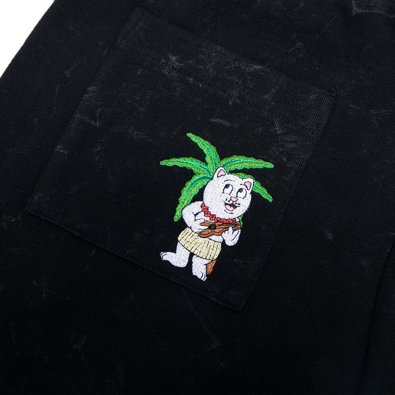 Black Wash Ripndip Aloha Nermal Sweat Shorts | USAXF2830