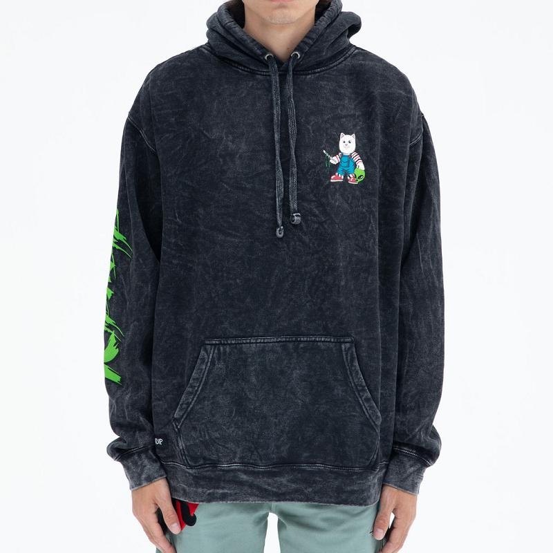 Black Wash Ripndip Childs Play Hoodie | USADN2391