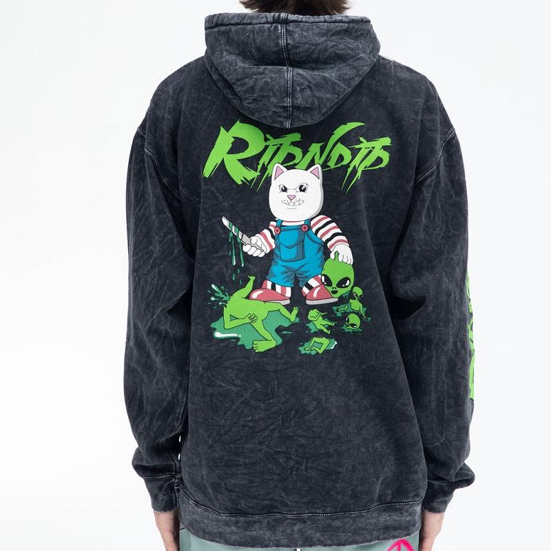 Black Wash Ripndip Childs Play Hoodie | USADN2391