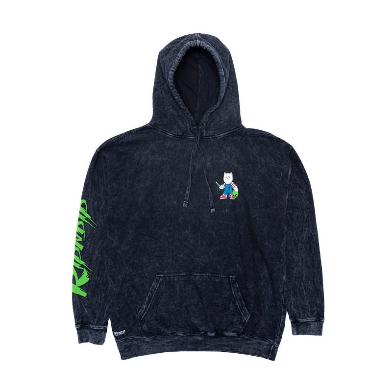 Black Wash Ripndip Childs Play Hoodie | USADN2391