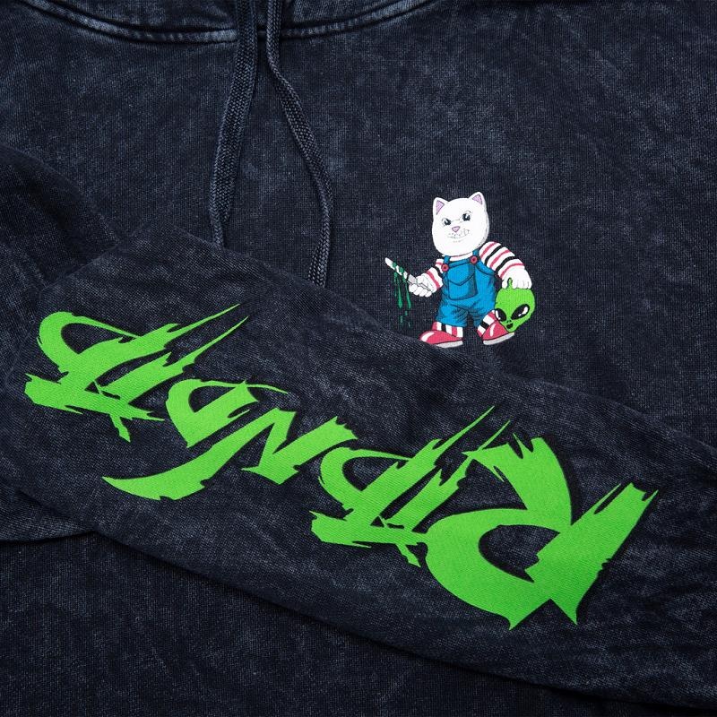 Black Wash Ripndip Childs Play Hoodie | USADN2391