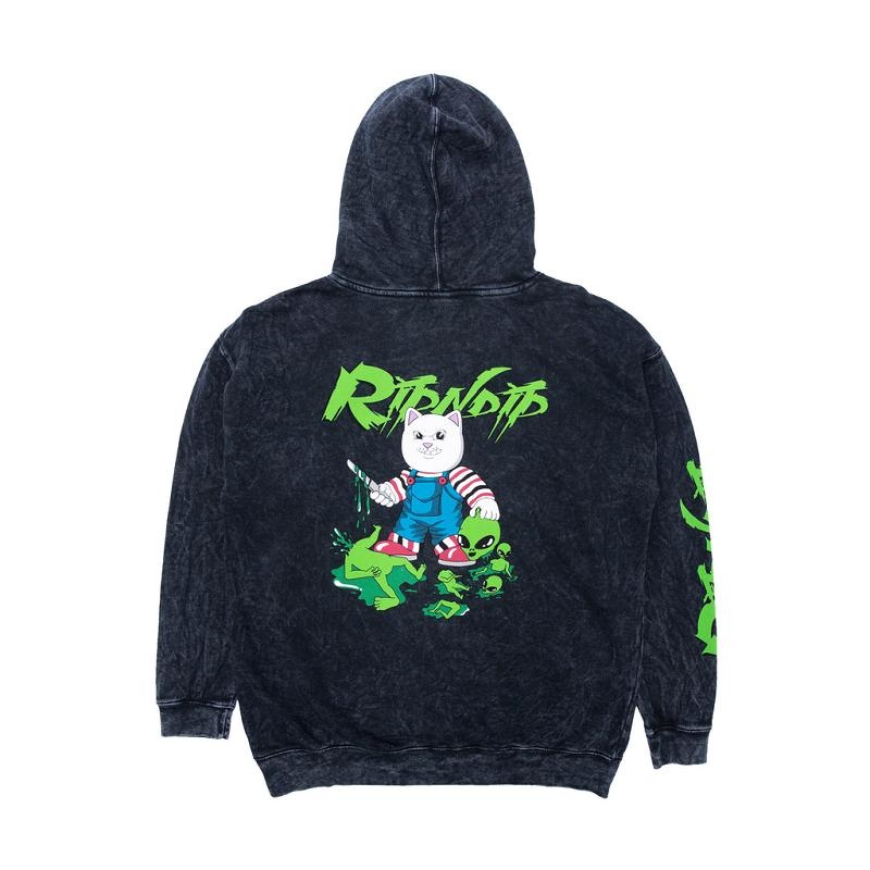 Black Wash Ripndip Childs Play Hoodie | USADN2391