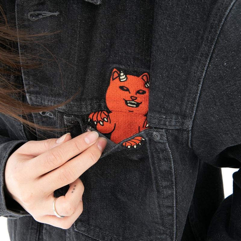 Black Wash Ripndip Devils Work Denim Jackets | USASO2522