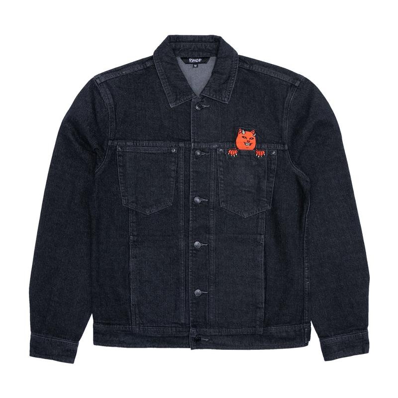 Black Wash Ripndip Devils Work Denim Jackets | USASO2522