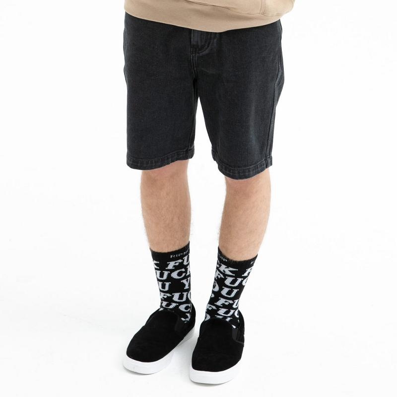 Black Wash Ripndip La Brea Denim Shorts | USAPQ2842