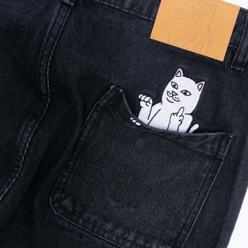 Black Wash Ripndip La Brea Denim Shorts | USAPQ2842