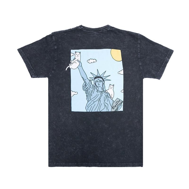 Black Wash Ripndip Liberty Shirts | USABC2685