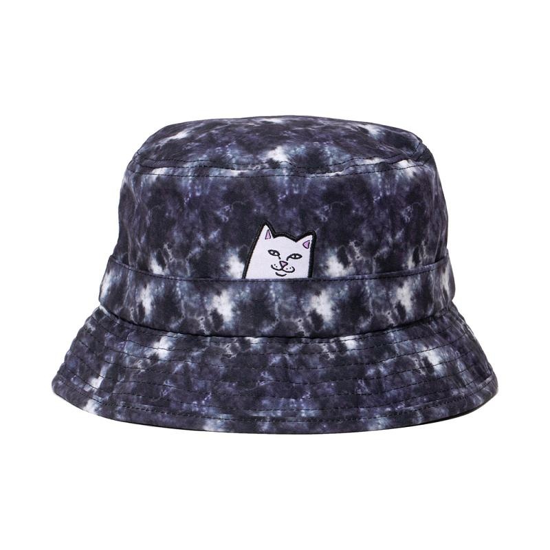 Black Wash Ripndip Lord Nermal Tie Dye Bucket Hats | USASO2929